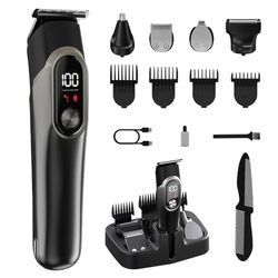 Beard Trimmer Men Rechargeable All-in-One Style Kit, Shaving Kit with 16-in-1 Trimmer for Beard, Nose & Ear, Body, Manscaping, Hair Clippers & More, Holiday Gifts for Men