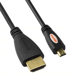 Mumbi - Cable de conexión micro HDMI tipo D a HDMI 1.4 de alta velocidad (resolución 1080p, 3 m)