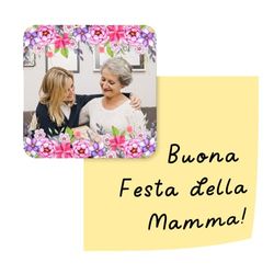 Calamita in ceramica bianca ultrabrillante personalizzate con foto e cornice personalizzata per la festa della mamma regalo personalizzato per la mamma