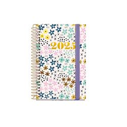 Miquelrius - Agenda 2025, Agenda anual 80x120 mm, Agenda día página, Cubierta cartón forrado plastificado, Espiral, Cierre goma elástica, Papel 80 g/m², Catalán, Inglés y Portugués, Spring