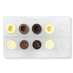 Decora 0050125 Stampo Professionale Cioccolatino Tondo Componibile, 10 cavità, ø 30 x h 5-15 Mm, In Policarbonato, Ideale per Realizzare Cioccolatini Lucidi e Croccanti, Design Professionale, Made in Italy