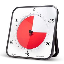 Time Timer MAX, Extra-Large 44x44 cm Visual Analog Timer, 8-Duration Settings, Interchangeable Timer Faces, Optional Alert, No Loud Ticking, Time Management Tool, (Black)