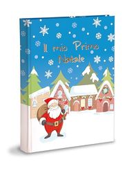 Christmas Photo Album with 30 Sheets (60 Pages) in Thick and Durable Cardboard Interspersed with Pergamin, 20 x 25 cm, My First Christmas