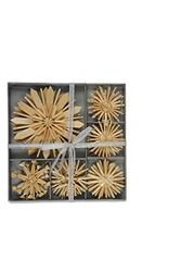 Riffelmacher 75317 Lot de 17 étoiles en Paille de 6 à 11 cm avec Fil doré pour Suspendre des décorations Traditionnelles pour Sapin de Noël