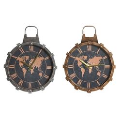 RELOJ PARED HIERRO 42X8,5X54 MAPAMUNDI 2 SURT.