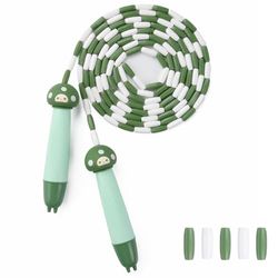 OTraki Corda per Saltare Regolabile Bambini 2.5m, Corda per Saltare Elastica Bella Bambini con Anelli 4-15 Anni, Corda per Saltare Bambini Ritmica, Jump Rope Kids, Verde