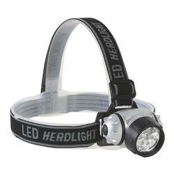 Perel Led hoofdlamp, koplamp led voor joggen lopen kamperen wandelen, verstelbare hoofdband, zaklamp led, superheldere verlichting, 7 heldere witte leds, 4 lichtmodi