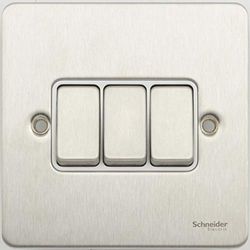 Schneider Electric Get Ultimate Plaque Plate – GU1232WSS – 10 A 3 interrupteurs
