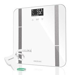 Cecotec Digital Surface Precision 9400 volledig gezonde badkamerweegschaal. Met hoge beveiliging gehard glas platform, omgekeerd LCD-scherm, maximale capaciteit 180 kg, geen connectiviteit, wit.