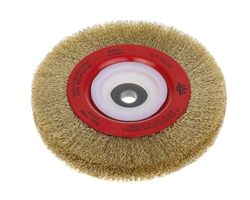 Cepillo circular alambre ondulado, diam. 150, 7 hileras, multieje, acero inoxidable 0,3mm