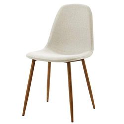 Versanora Minimalista set van 2 keukenstoelen gemaakt van witte stof (alleen stoelen), eenheidsmaat