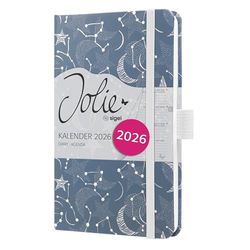 SIGEL J6348 Weekly planner Jolie 2026-1 year - approx. A6 - Cosmic Fantasy Blue - 2 pages = 1 week - hardcover - 80 gsm - blue/white - 174 p. - FSC-certified