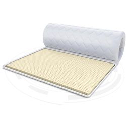 FDM Surmatelas Latex Max Topper 120x200 cm Dureté H3 Épaisseur 2 cm Antiallergique Oeko-Tex Blanc