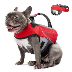 Osprey Chaleco salvavidas para perros, ayuda a la flotabilidad ajustable con asa, tiras reflectantes, se adapta a perros pequeños, medianos y grandes, chaleco de seguridad de natación para actividades