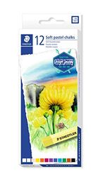 STAEDTLER karat mjuk pastell kritlåda blandade färger pastell - perfekt för konst/skola/konstnär/hobby Pack of 12 Blandade färger