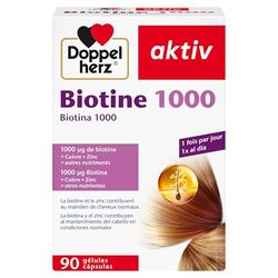 Doppelherz Biotine 1000 - la biotine et le zinc contribuent au maintien de cheveux normaux - 90 gélules