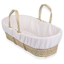 Clair de lune Fleece Liner/compressa para meses/cesta de vime, cor branca