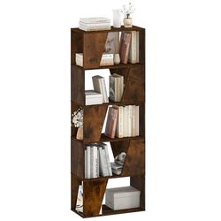 YITAHOME Boekenkast, 5-laags hoge boekenplank, industriële boekenplank, staande rekken, opbergrek met open planken voor woonkamer, slaapkamer, thuiskantoor, rustiek bruin