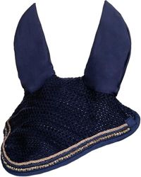 HKM Rosegold Glamour Style Bonnet anti mouches Bleu Foncé/Or Rose Cheval