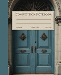 Composition Notebook College Ruled 110 pages: Classic Vintage Architecture Blue Design Journal for School, College, Office, Work