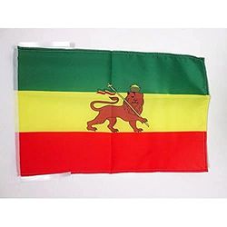BANDIERA ETIOPIA CON LEONE 45x30cm - BANDIERINA ETIOPE 30 x 45 cm cordicelle - AZ FLAG