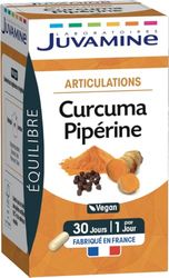 JUVAMINE - Articulations - Curcuma Piperine - Vegan - Programme 1 Mois - 30 Gélules