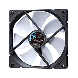 Fractal Design Dynamic X2 GP-14 Computer Fan - Silent Fan - High Airflow – 140x140x25 mm – 1000RPM – FDB-Bearings – Trip Wire - Aerodynamically shaped struts – 12v - Black/White (Single)