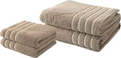 Le linge de Jules Set di 2 Asciugamani da Bagno 50 x 100 cm + 2 Teli da Bagno 100 x 150 cm, 100% Cotone, 550 g/m2