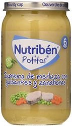 Nutribén Potito Suprema De Merluza, Guisantes Y Zanahorias Sin Gluten, 235g