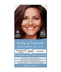 Tints of Nature 4CH Rich Chocolate Brown Permanent Hair Dye, Nourishes Hair and Covers Greys, Ammonia-Free, 130ml