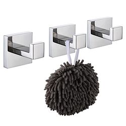 KOKOSIRI Ganci appendiabiti e portasciugamani Ferramenta Bagno Ganci accappatoio e asciugamani 3 pezzi Cromo lucido Acciaio inossidabile B1010CH-P3