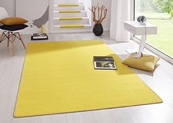 HANSE Home Tapis d'intérieur Fancy - Tapis de Salon uni Moderne en Velours pour Salle à Manger, Salon, Chambre d'enfant, Couloir, Chambre à Coucher, Cuisine - Jaune - 200 x 280 cm