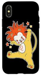 Carcasa para iPhone X/XS Kewpie Baby Leo Zodiac Lion - Flash de tatuaje tradicional