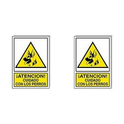 Cartel Cuidado Con Los Perros 30x21 cm. (Paquete de 2)