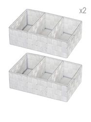 Wenko Set 2 Cestino Porta Utensili Adria Bianco 32 X 10 X 21