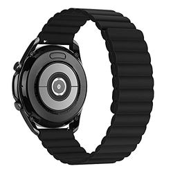 Tasikar Compatibel met Galaxy Watch 46 mm/Huawei GT 2 /GT3 46 mm, 22 mm horlogeband van siliconen met magneetsluiting [draagbaar, dubbelzijdig] voor Samsung Galaxy Watch 3 45 mm (zwart)