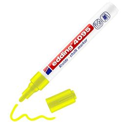 edding 4095 kolmarker – neongul – 1 kolpenna – rund spets 2–3 mm – vattenlöslig penna med medium spets för krittalvor, fönster, glas, speglar – flytande kolmärkpennor för opak täckning