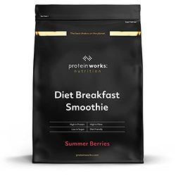 THE PROTEIN WORKS - Diet Breakfast Smoothie | Petit-déjeuner sur le pouce | Hyperprotéiné et peu sucré | 36 Portions | Fruits des Bois | 2kg