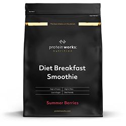 Protein Works| Batido de desayuno dietético | Frutos del Bosque | Desayuno para llevar | Alto en proteínas y bajo en azúcar | 500g