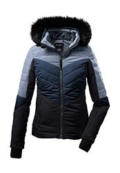 Killtec Women's Giacca trapuntata/giacca da sci con cappuccio staccabile con zip e paraneve KSW 250 WMN SKI QLTD JCKT, light steel blue, 42, 37577-000