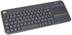 Logitech K400 Plus Wireless Touch TV Keyboard With Easy Media Control and Built-in Touchpad, AZERTY French Layout - Black