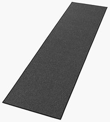 BT Carpet Tappeto da soggiorno a pelo corto, casual, tinta unita, per sala da pranzo, soggiorno, cameretta dei bambini, camera da letto, antracite, 80 x 300 cm, polipropilene, 80 x 300 cm