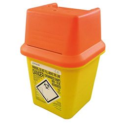 Frontier 41005410 Lid Plastic Sharps Needle Bin, 4 L, Orange