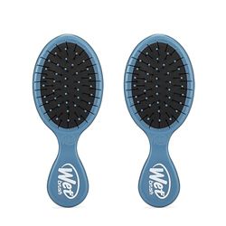 Wet Brush Mini Detangler Hair Brush, Elemental Blue - Detangling Travel Hair Brush - Ultra-Soft IntelliFlex Bristles Glide Through Tangles with Ease - Pain Free - All Hair Types (Set of 2)