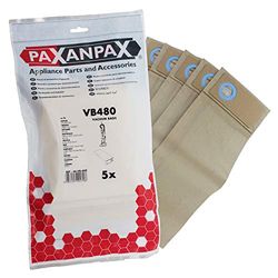 Paxanpax VB480 Compatible Paper Bags Trewax RX30, UPV550 Qualvac Upright Nilfisk GU350A Premiere UV160 Truvox Evolution Karcher CW30 Series (Pack of 5), 0 Decibeles