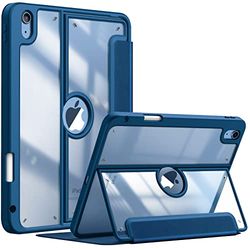 FINTIE Custodia per iPad (A16) 11ª Generazione 11" (2025)/iPad 10ª Generazione 10.9" (2022) con Portapenne - Super Sottile Cover Case con Trasparente Posteriore con Auto Sveglia/Sonno, Blue