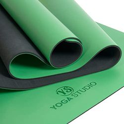 Yoga Studio Unisex YS/Grip/Mat/4mm/Groen Grip Groen, 68cm x 183cm Yoga Anti-slip Base, Vochtabsorberende 4mm Dikke Latex-vrije Travel Mat Roll, Regelmatig