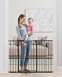 VEVOR Baby Gate, 26-48 Inches Adjustable Width, 36 Inches High Dog Gate, Easy Step Walk Thru, for Child Pet Security, Pressure Mount Kit, Wall Cups, One-Hand Open, for Stairs and Doorways, Black