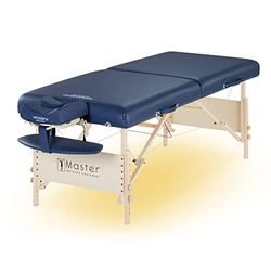 Master Massage Coronado Mobil massagesäng, kosmetikstol, terapisäng, hopfällbar med stämningsbelysning, trä, 71 cm