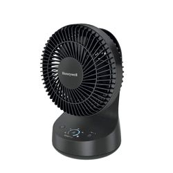 HONEYWELL HTF337BE4 QuietSet Oscillerende tafelventilator, Zwart (ventilator voor individueel gebruik en kleine ruimte met stille werking en 5 vermogens- en geluidsniveaus),Zwart